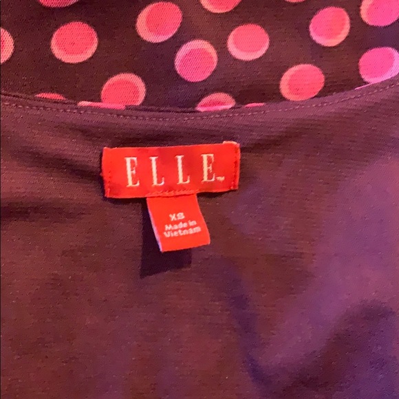 Elle xs purple pink polkadots long sleeve blouse - Picture 7 of 8